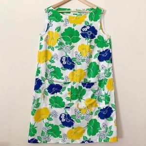 Handmade 60’s style midi dress made from Vintage Fabric🌼💛💚💙💛💚💚💚💙💙